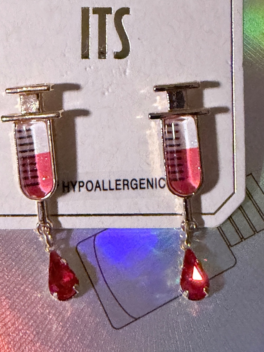 Nurse’s Syringe Drop Dangle Earrings - Hypoallergenic